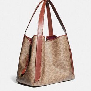 Coach Hadley Hobo 79249 Signature Canvas Bag with Heart Charm